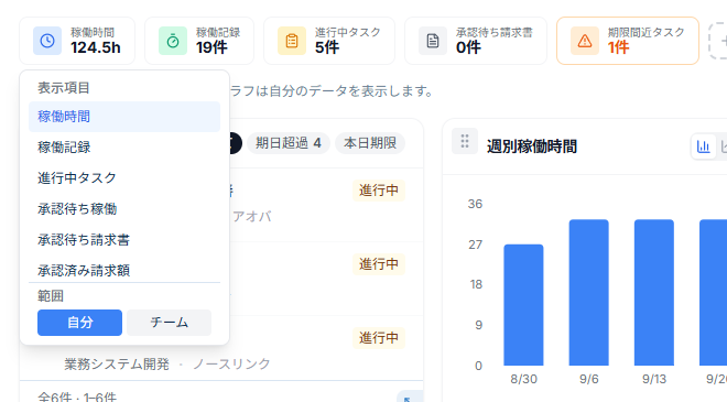表示項目・集計範囲を選ぶ